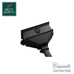 Product image for Cascade Cast Iron Style 65mm & 68mm Long Hopper With Shell (Black)