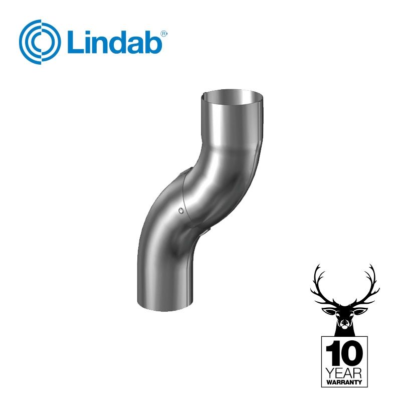 Image of Lindab Magestic 75mm Galvanised Steel Downpipe Offset Bend