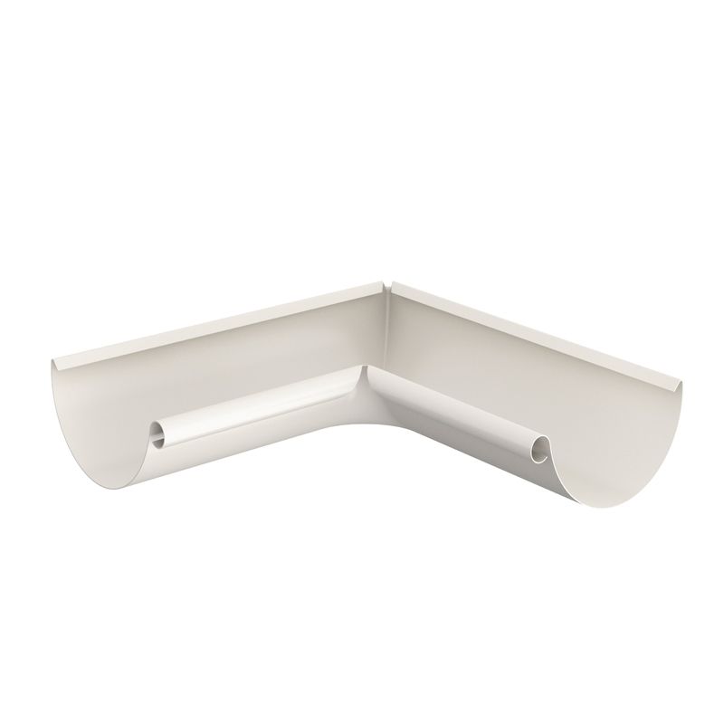 Product image for Lindab 125mm Half Round 90dg Internal Gutter Corner - Antique White