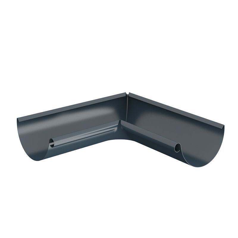 Product image for Lindab 150mm Half Round 90dg Internal Gutter Corner - Dark Grey