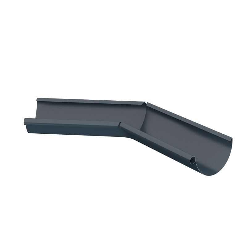 Product image for Lindab 100mm Half Round 135dg Internal Gutter Corner - Dark Grey