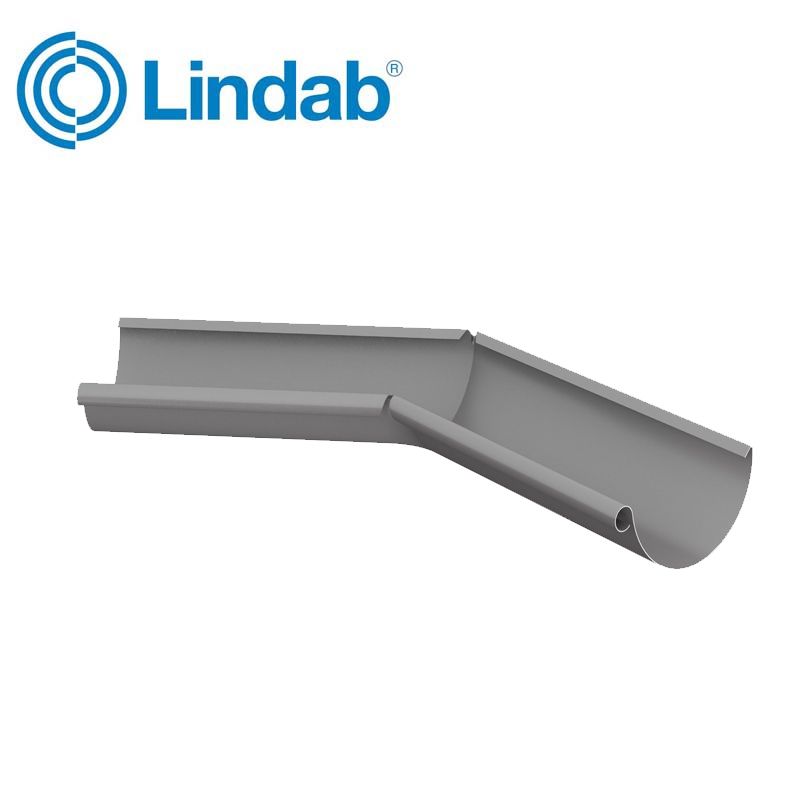 Product image for Lindab 125mm Half Round 135dg Internal Gutter Corner - Anthracite