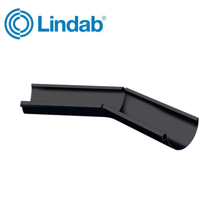 Product image for Lindab 150mm Half Round 135dg Internal Gutter Corner - Black