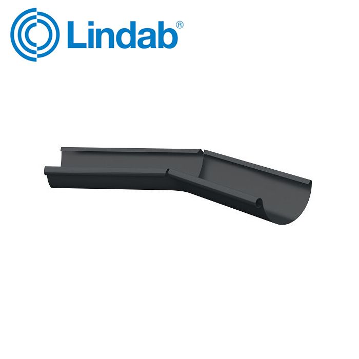 Product image for Lindab 125mm Half Round 135dg Internal Gutter Corner - Anthracite Grey
