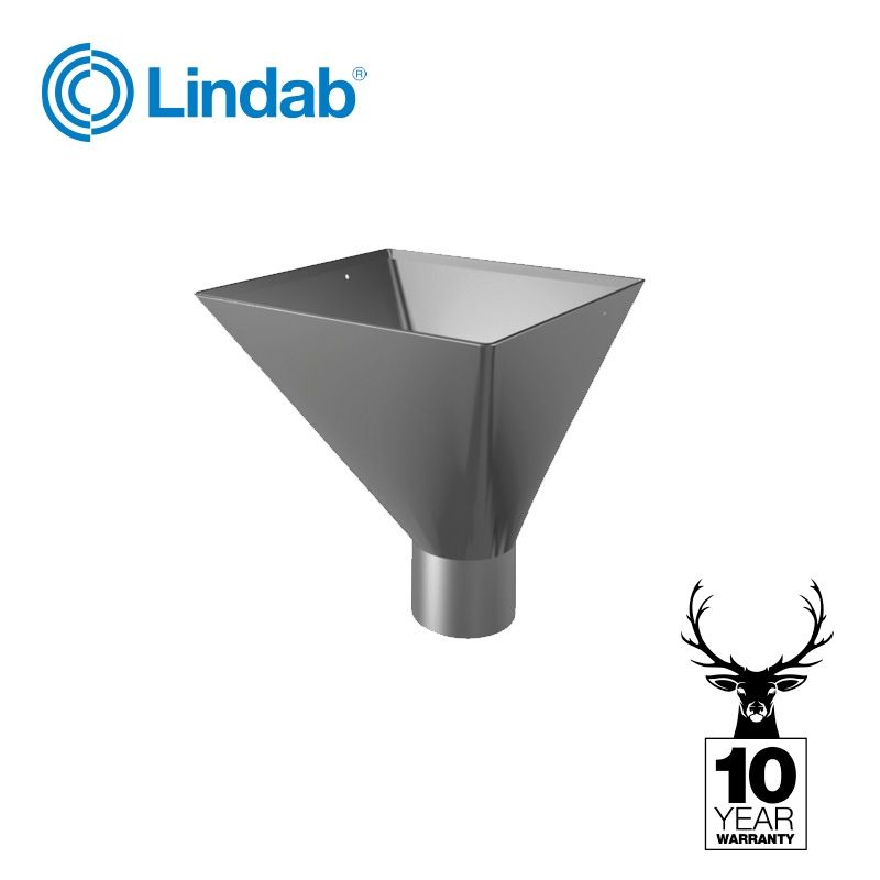 Product image for Lindab Magestic 75mm Square Galvanised Steel Large Downpipe Hopper