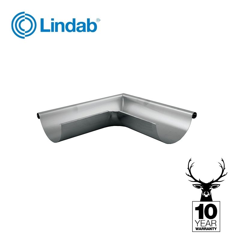 Product image for Lindab Magestic 150mm Half Round Steel 90dg External Gutter Corner