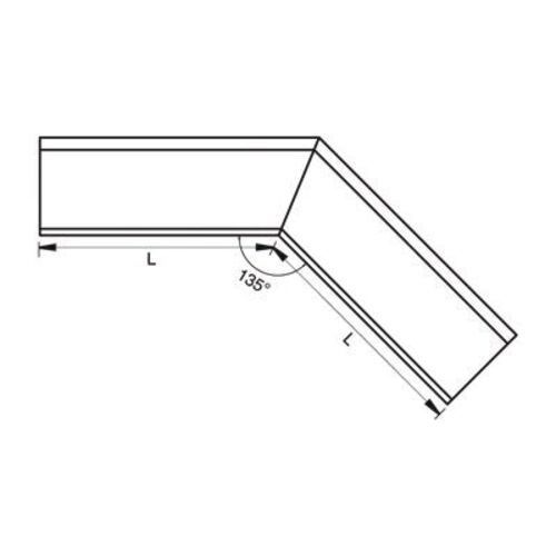 Product image for Lindab 150mm Half Round 135dg External Gutter Corner - Silver