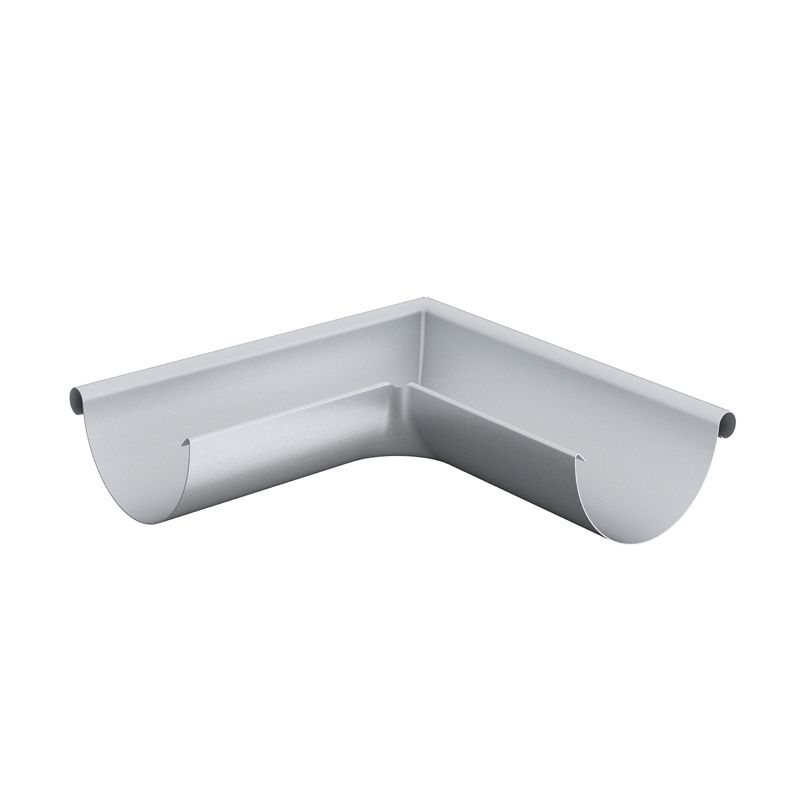 Product image for Lindab 100mm Half Round 90dg External Gutter Corner - Silver