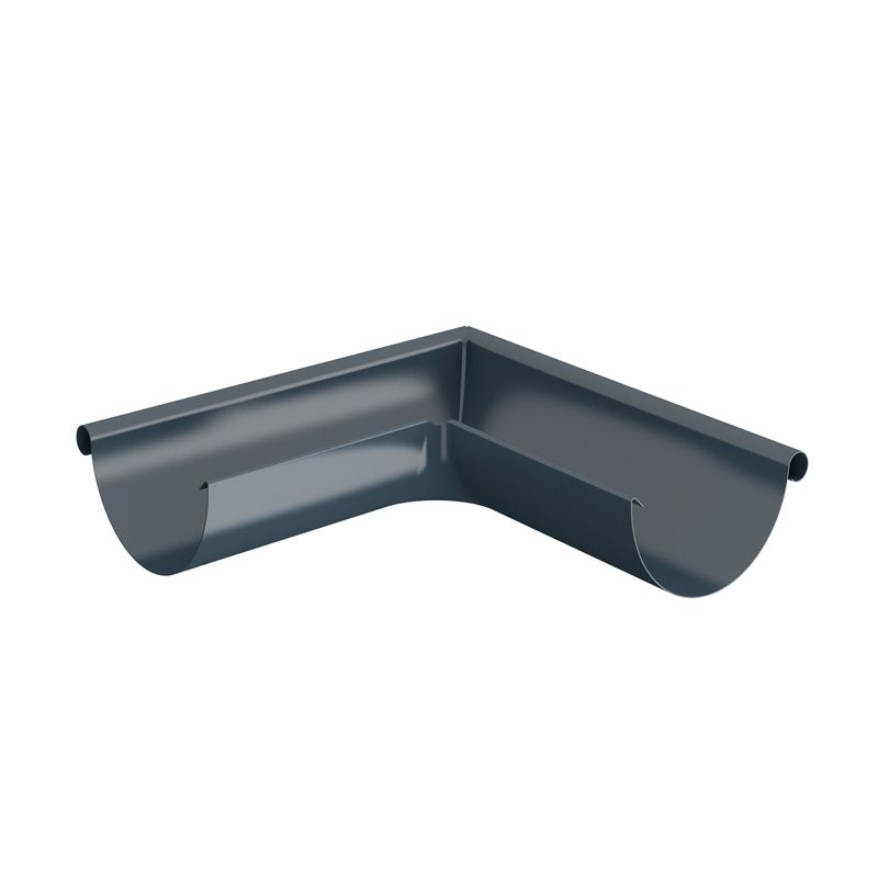 Product image for Lindab 100mm Half Round 90dg External Gutter Corner - Dark Grey