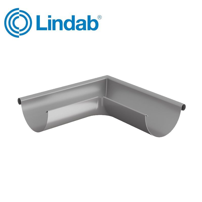Product image for Lindab 100mm Half Round 90dg External Gutter Corner - Anthracite