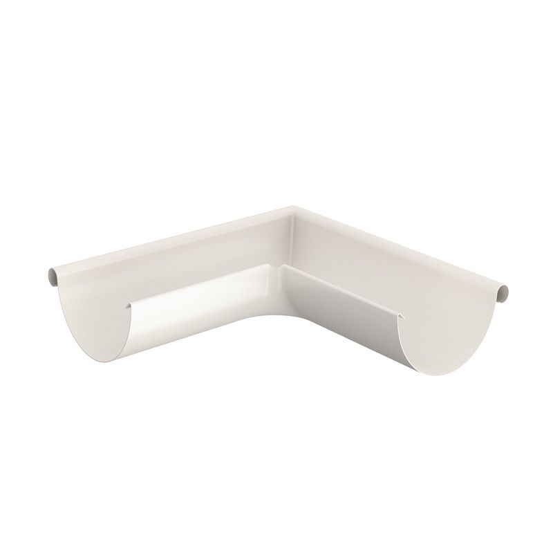 Product image for Lindab 125mm Half Round 90dg External Gutter Corner - Antique White