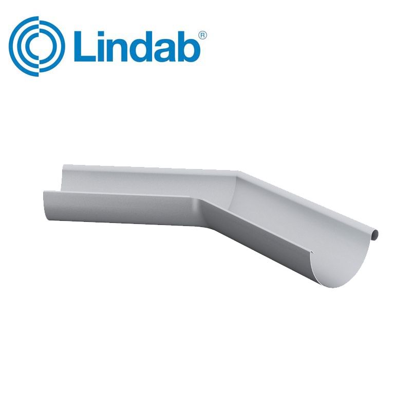 Product image for Lindab 100mm Half Round 135dg External Gutter Corner - Silver