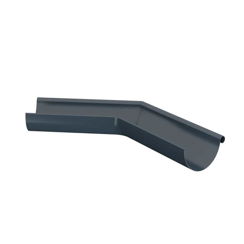 Product image for Lindab 100mm Half Round 135dg External Gutter Corner - Dark Grey