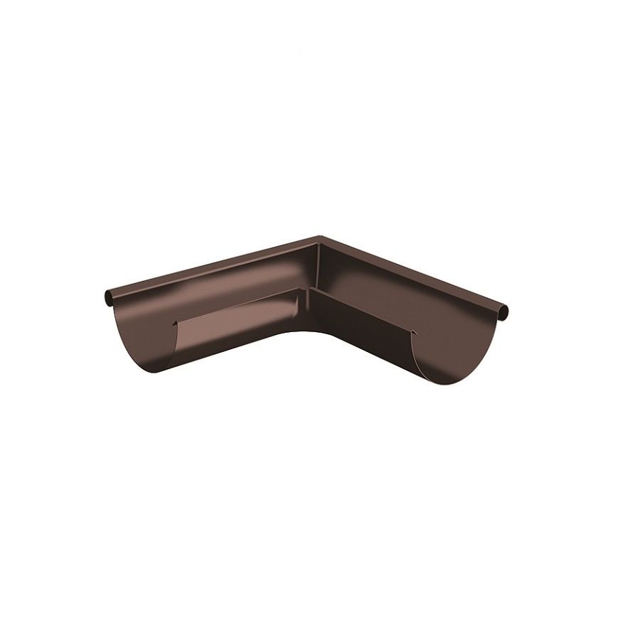 Product image for Lindab 150mm Half Round 90dg External Gutter Corner - Coffee Brown