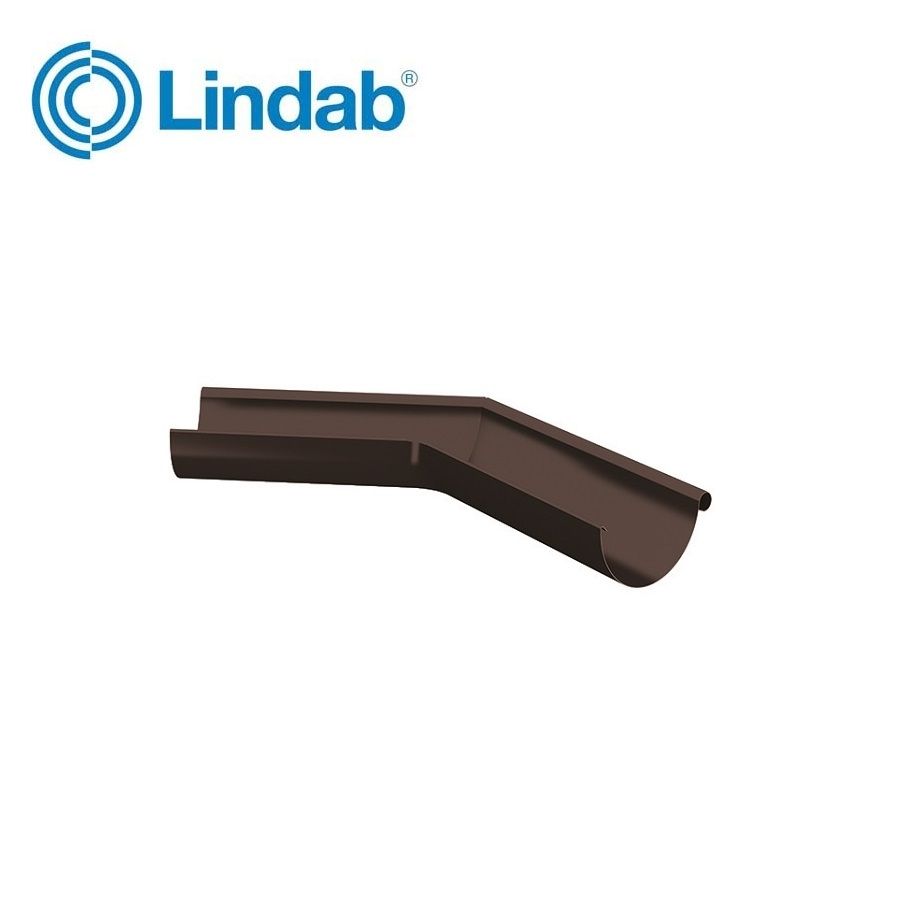 Product image for Lindab 100mm Half Round 135dg External Gutter Corner - Coffee Brown
