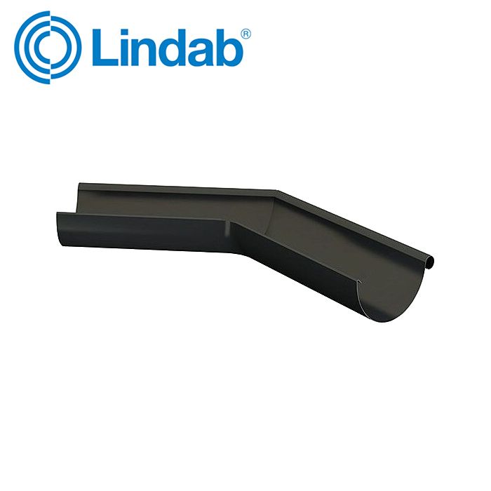Product image for Lindab 125mm Half Round 135dg External Gutter Corner - Anthracite Grey
