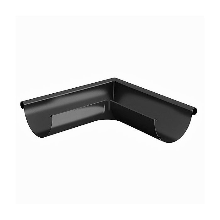 Product image for Lindab 125mm Half Round 90dg External Gutter Corner - Anthracite Grey