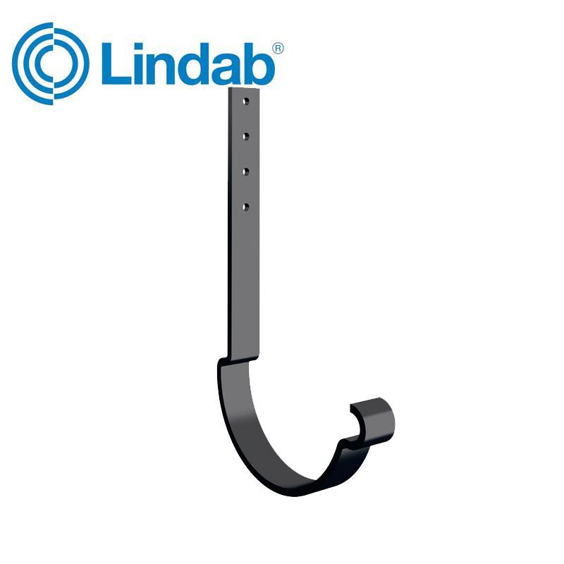 Product image for Lindab 100mm Half Round Steel Rafter Bracket - Black