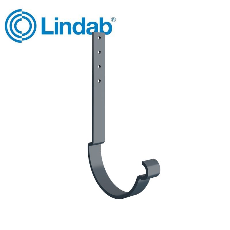 Product image for Lindab 150mm Half Round Steel Rafter Bracket - Dark Grey