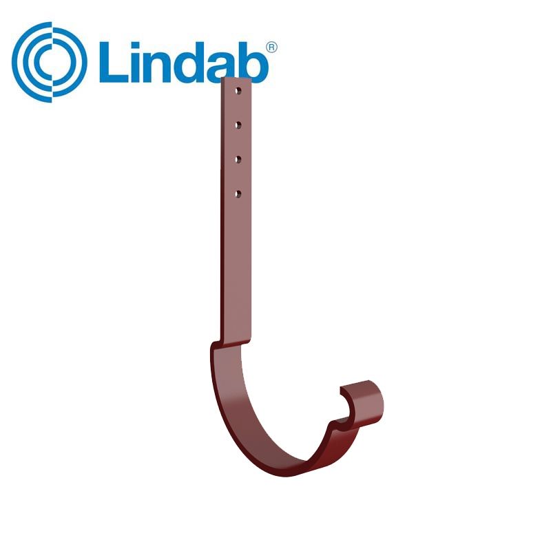 Product image for Lindab 150mm Half Round Steel Rafter Bracket - Dark Red