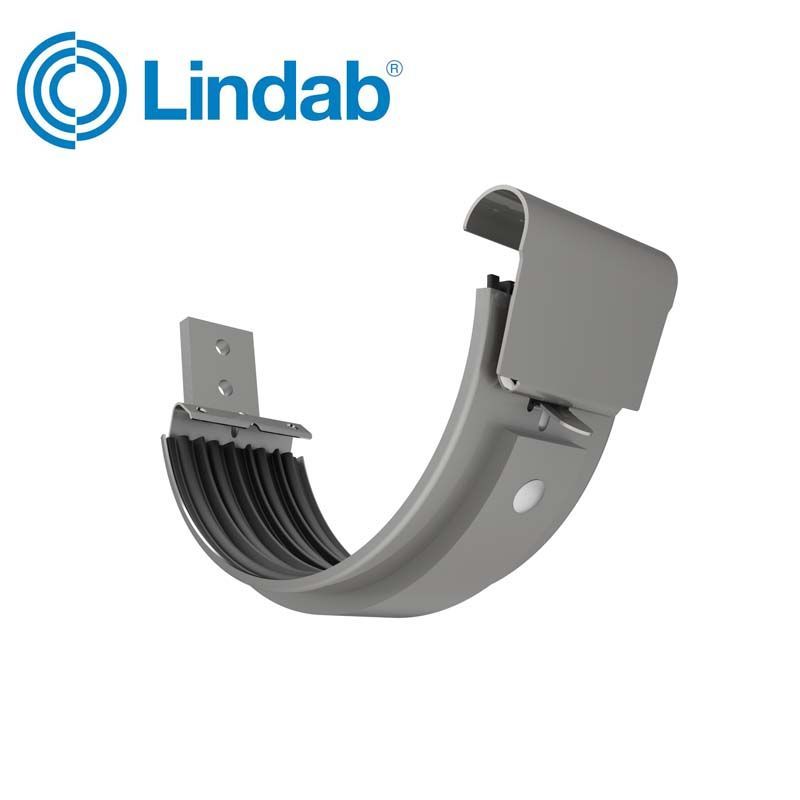 Product image for Lindab 125mm Half Round Radius Gutter Bracket - Black