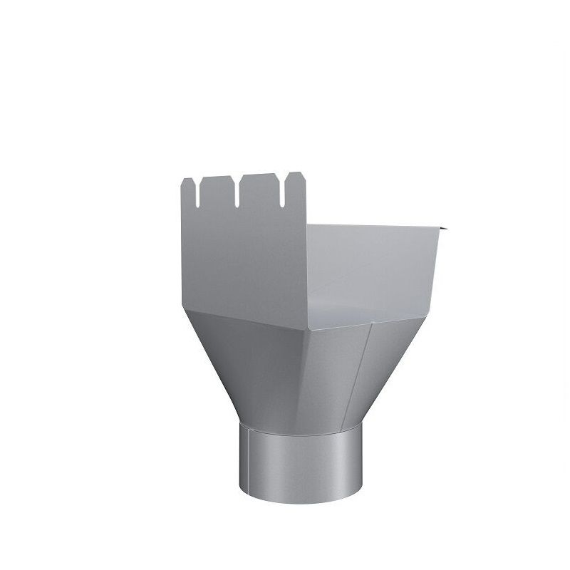 Product image for Lindab 140mm-87mm Rectangular Gutter Outlet - Silver Metallic