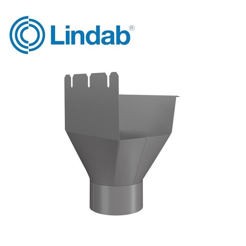 Product image for Lindab 140mm-100mm Rectangular Gutter Outlet - Anthracite Metallic