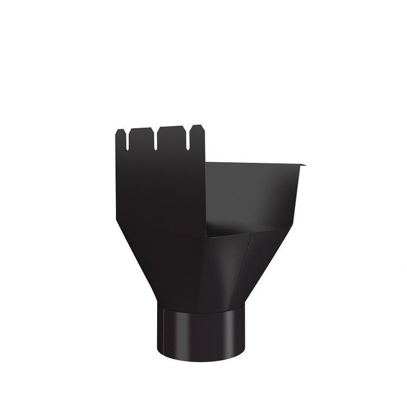 Product image for Lindab 140mm-100mm Rectangular Gutter Outlet - Coffee Brown