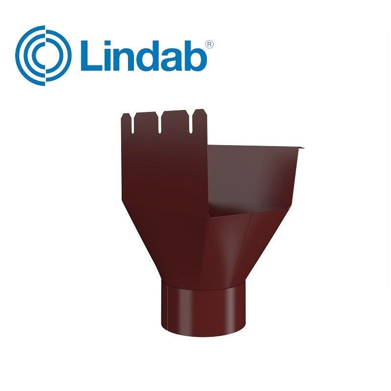 Product image for Lindab 140mm-100mm Rectangular Gutter Outlet - Dark Red