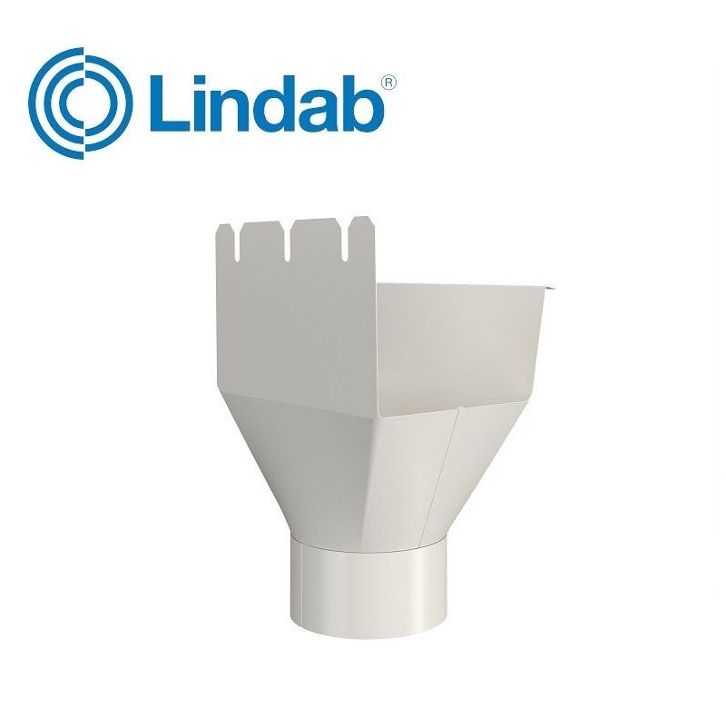 Product image for Lindab 140mm-100mm Rectangular Gutter Outlet - Antique White