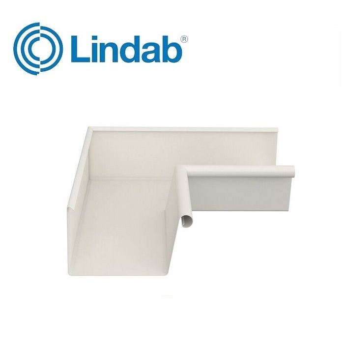 Image of Lindab 140mm Rectangular 90dg Internal Gutter Corner - Antique White
