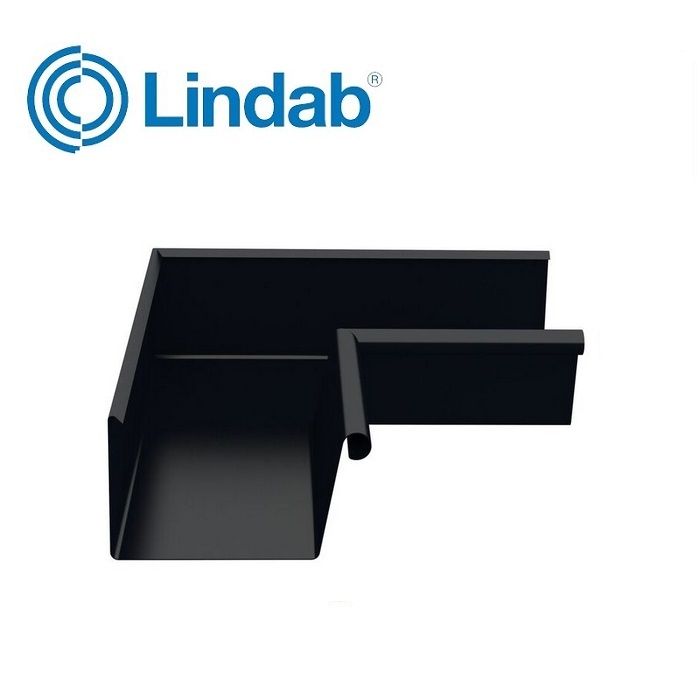 Image of Lindab 140mm Rectangular 90dg Internal Gutter Corner - Black