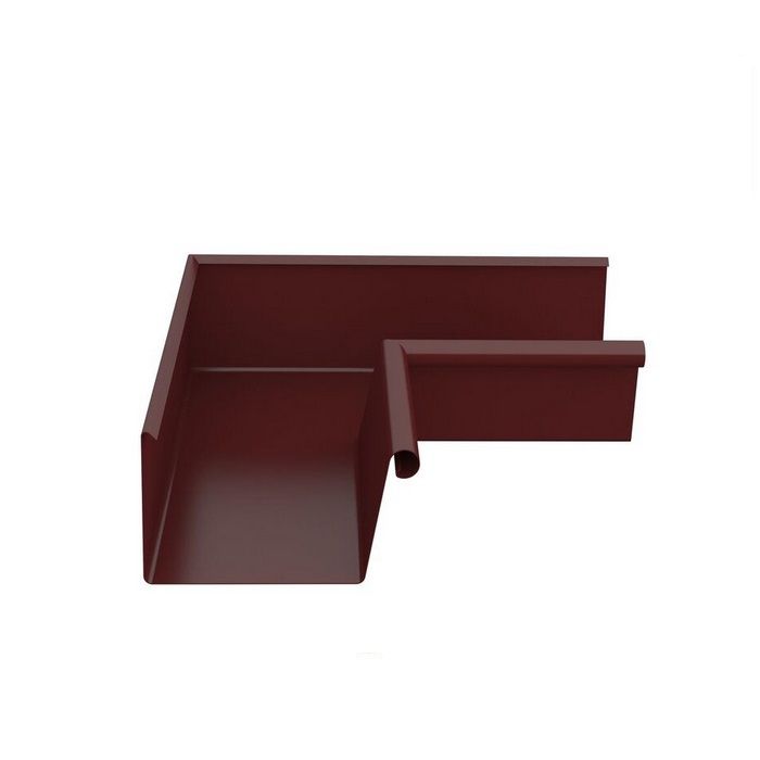 Product image for Lindab 140mm Rectangular 90dg Internal Gutter Corner - Dark Red