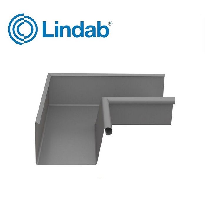 Product image for Lindab 140mm Rectangular 90dg Internal Gutter Corner - Anthracite Metallic