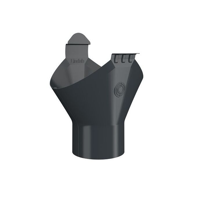 Product image for Lindab 125mm x 100mm Half Round Gutter Outlet - Anthracite Grey