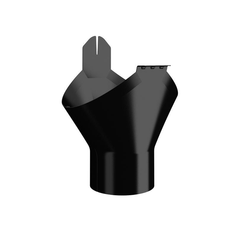 Product image for Lindab 125mm-100mm Half Round Steel Gutter Outlet - Black