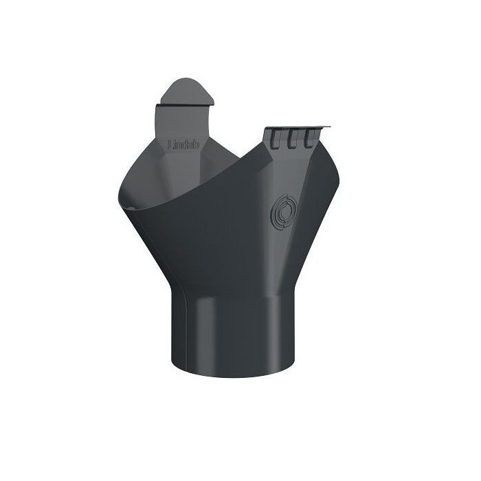 Image of Lindab 100mm-87mm Half Round Steel Gutter Outlet - Anthracite grey