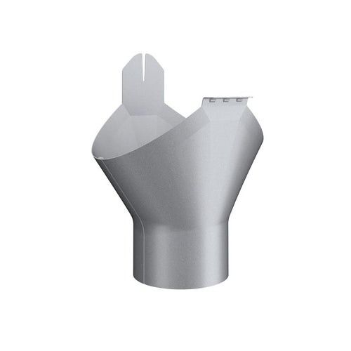 Product image for Lindab 150mm-87mm Half Round Steel Gutter Outlet - Silver Metallic