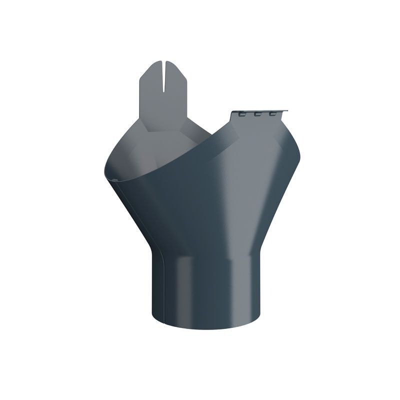 Product image for Lindab 150mm-87mm Half Round Steel Gutter Outlet - Dark Grey