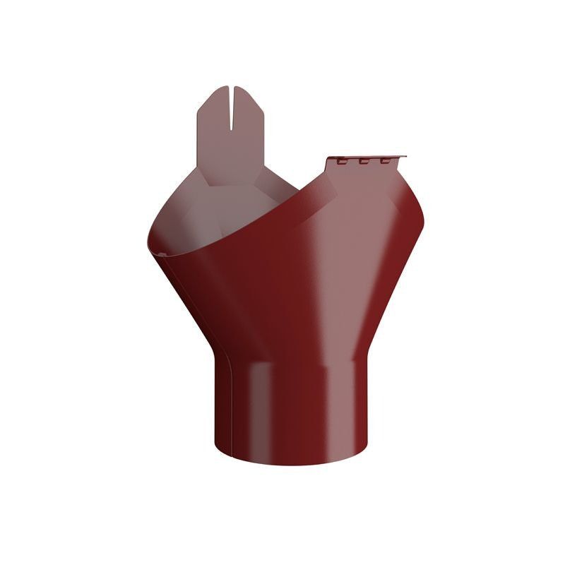 Product image for Lindab 150mm-87mm Half Round Steel Gutter Outlet - Dark Red
