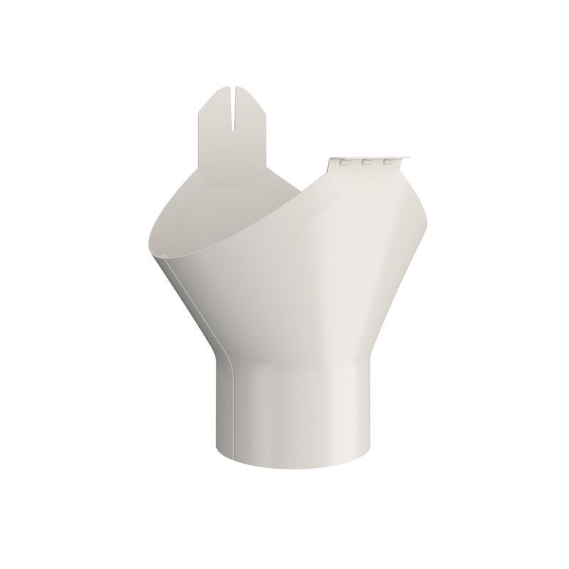 Product image for Lindab 150mm-87mm Half Round Steel Gutter Outlet - Antique White