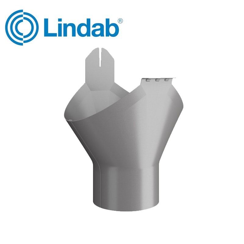 Image of Lindab Half Round Gutter Outlet - Anthracite Metallic