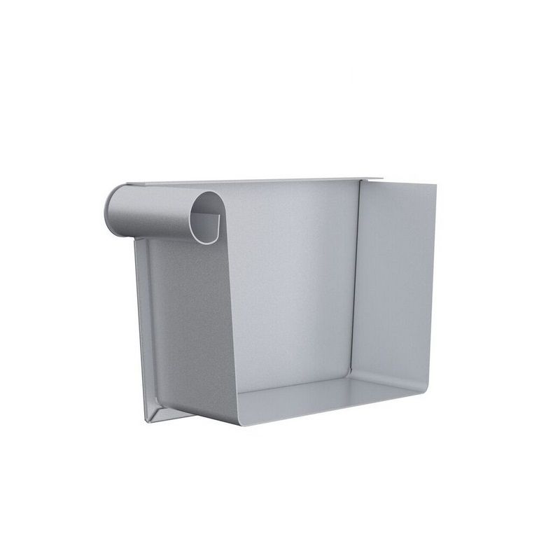 Product image for Lindab 140mm Rectangular Steel Left Handed Stop End - Silver Metallic