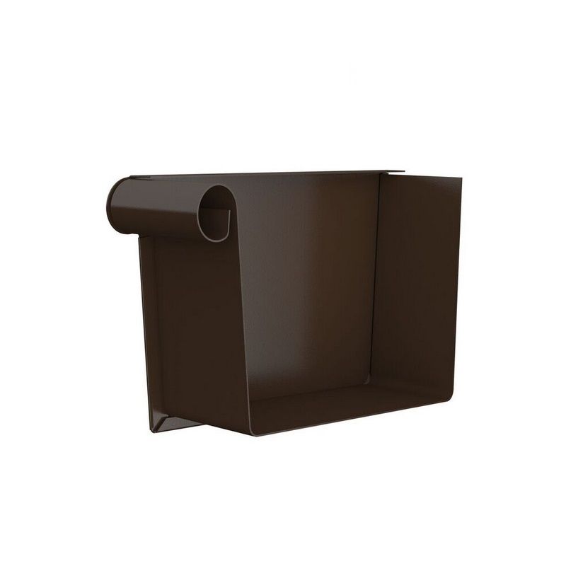Product image for Lindab 140mm Rectangular Steel Left Handed Stop End - Brown