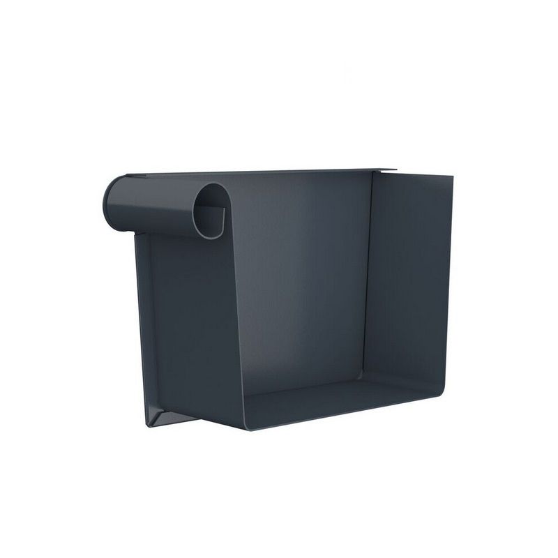 Product image for Lindab 140mm Rectangular Steel Left Handed Stop End - Dark Grey