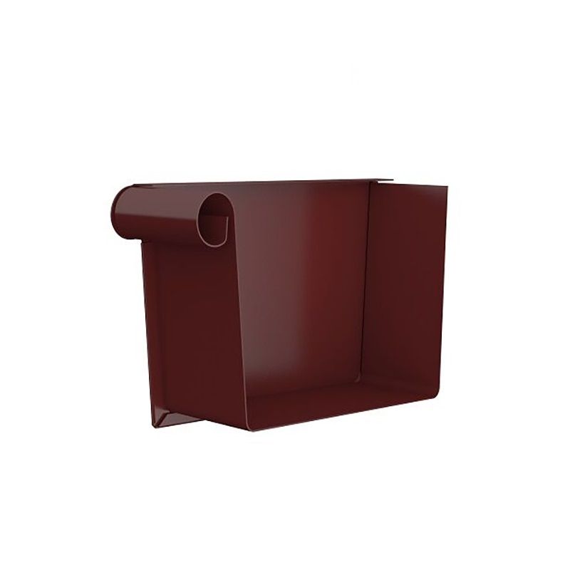 Product image for Lindab 140mm Rectangular Steel Left Handed Stop End - Dark Red