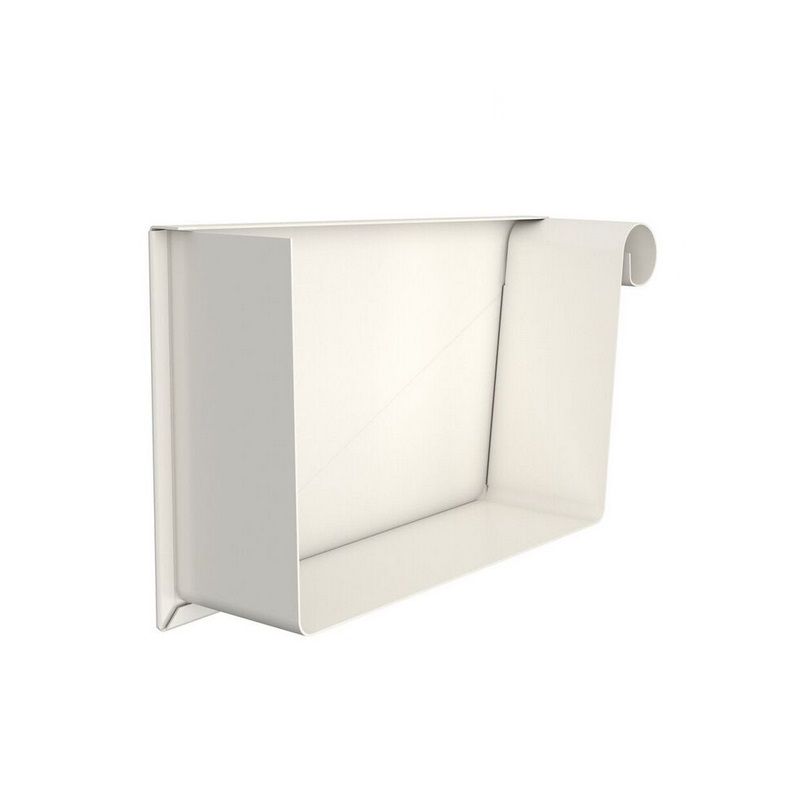 Product image for Lindab 140mm Rectangular Steel Right Handed Stop End - Antique White