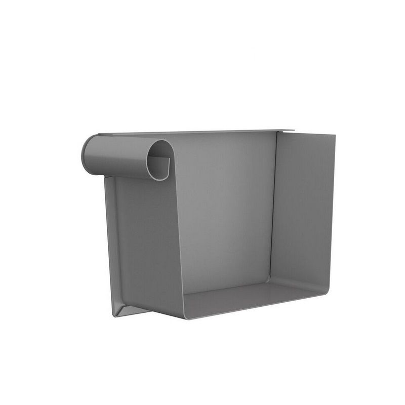 Product image for Lindab 140mm Rectangular Steel Left Handed Stop End - Anthracite Metallic