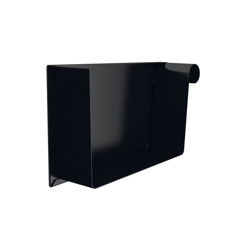 Product image for Lindab 140mm Rectangular Steel Right Handed Stop End - Black