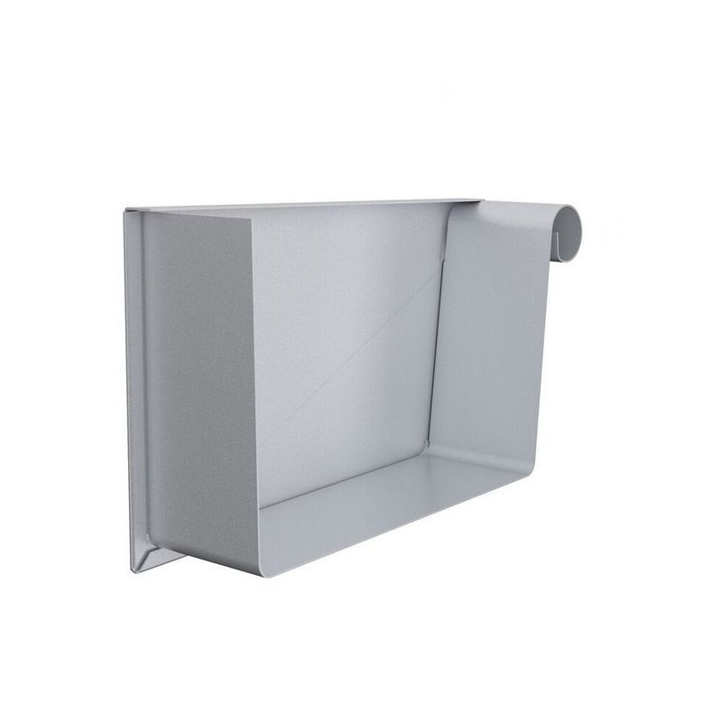 Product image for Lindab 140mm Rectangular Steel Right Handed Stop End - Silver Metallic